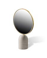 Mirror Round marble white, White, small