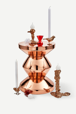 candle holder flock of birds rose gold set 2, light pink, medium