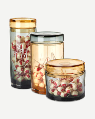 Caps & jars multi mix set 3, Cognac, medium
