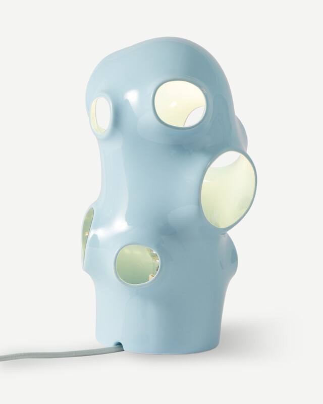 table lamp bulle orange, light blue, pdp