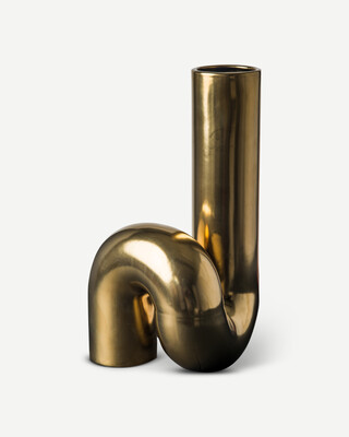 Vase Yourtube gold, Gold, medium