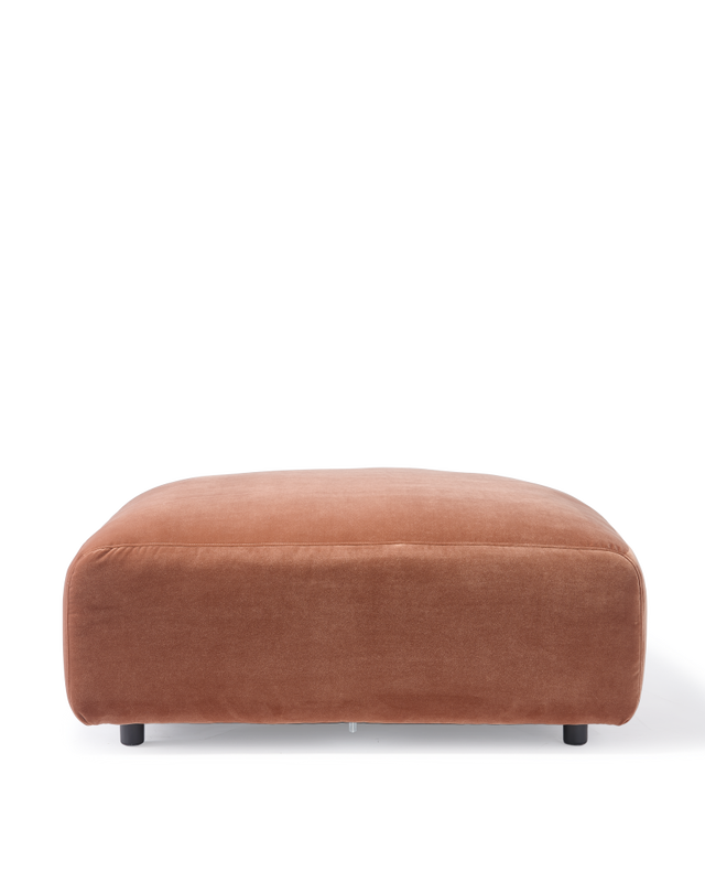 sofa a-round-u hocker velvet brown right, Dark brown, large
