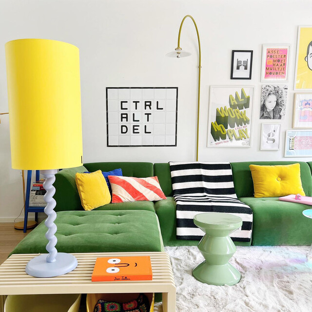 lamp shade Ø35xH60cm yellow, Yellow, pdp