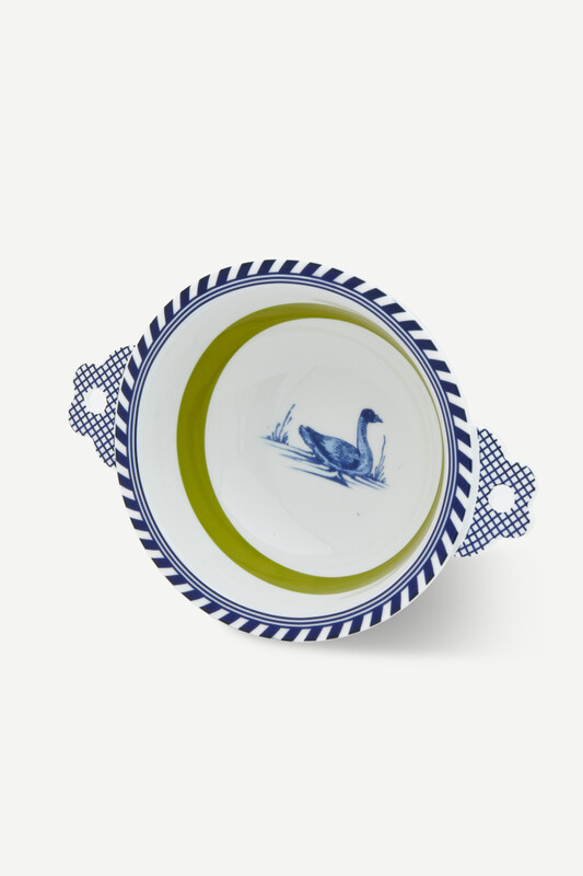 bowl bird patterned orange, Dark green, pdp