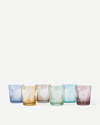 Tumbler peony multicolour set 6, Multi-colour, medium