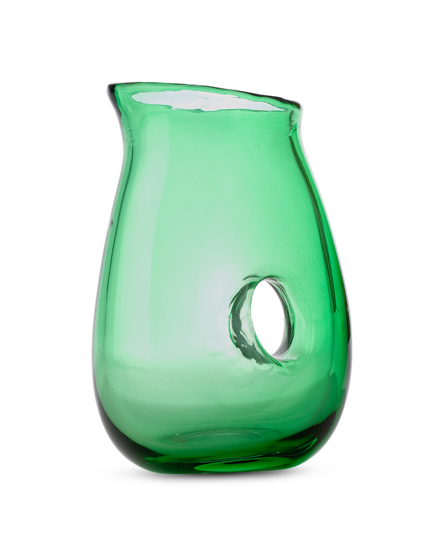 Jug with hole red, Dark green, small