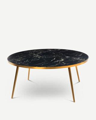 Marble Look & Gold Feet Coffee Table