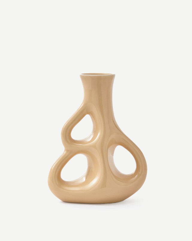 vase three ears dk. green S / H21 cm, Beige, pdp