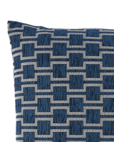 cushion geometric blue 45x45, Dark blue, small