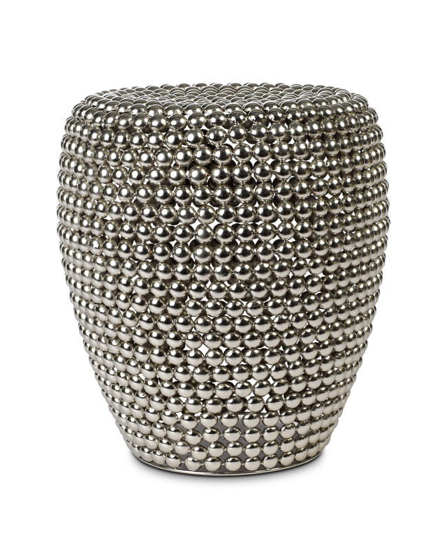 Dot stool matt green, Silver, large
