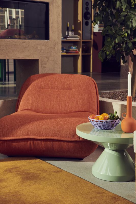 lounge chair puff mint, Orange, large