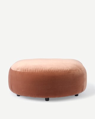sofa a-round-u hocker velvet brown right, Dark brown, medium