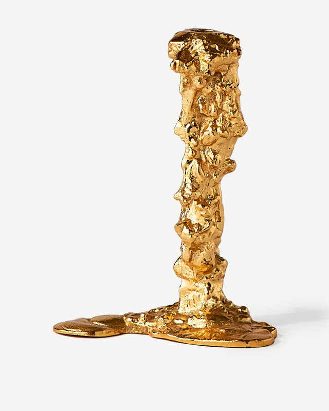 Drip candle holder L, Gold, pdp