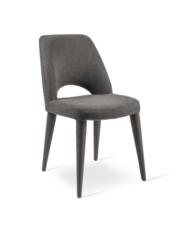 Chair Holy Fabric Dark Grey, Dark Grey Dining Chair Wooden Legs