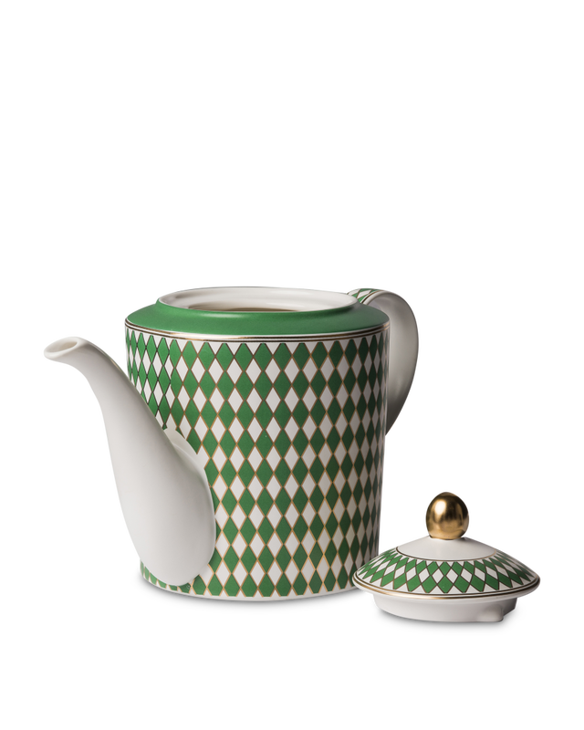 Teapot Chess yellow, Dark green, large