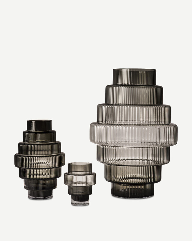 Vase Steps amber small, Dark grey, pdp