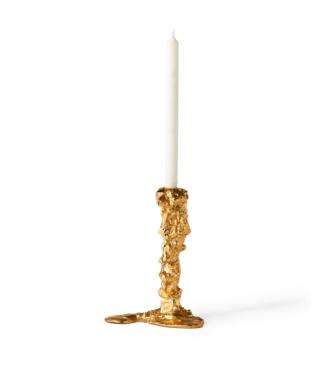 Drip candle holder L, Gold, large