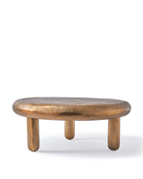 coffee table thick disk antique brass, Copper, small