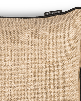 Cushion fabric smooth beige 50x50, Beige, medium