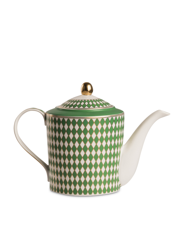 Teapot Chess yellow, Dark green, large