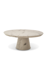 Coffee table disc marble look white, White, small