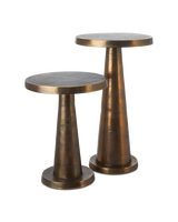 Side table Toot antique brass high, Copper, small
