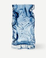 vase ice clear, Dark blue, small