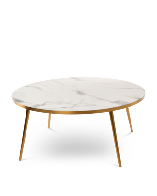 Marble Look & Gold Feet Coffee Table
