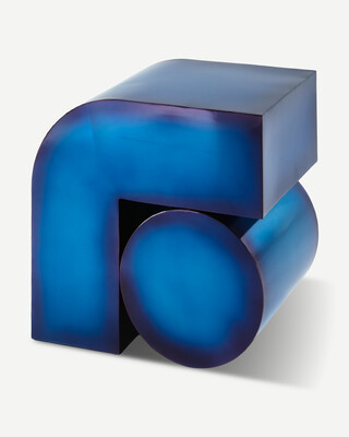 side table kombo black metallic, Dark blue, medium