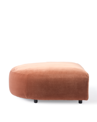 sofa a-round-u hocker velvet brown left, Dark brown, medium