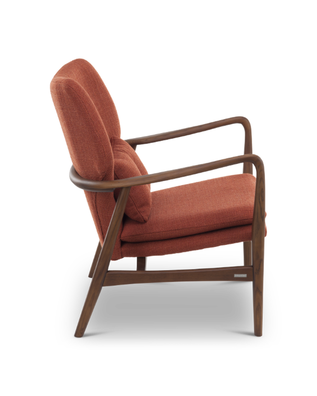 Chair Peggy fabric smooth ochre (FSC 100% certified), Rust red, large