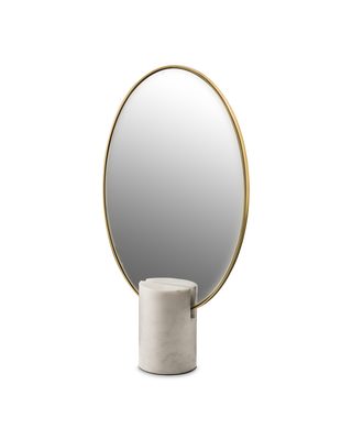 Oval Mirror with Marble Base