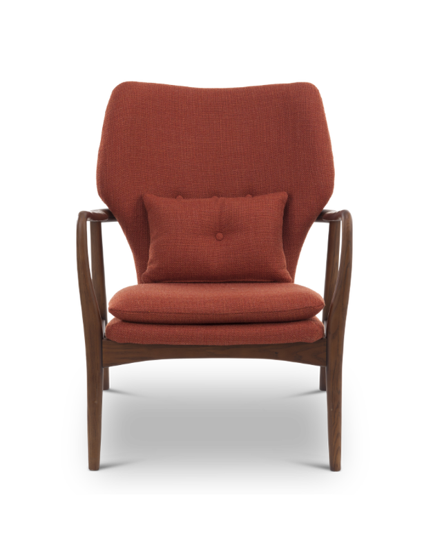 Chair Peggy fabric smooth ochre (FSC 100% certified), Rust red, large