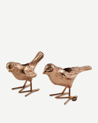 candle holder flock of birds rose gold set 2, light pink, medium