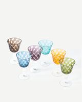 Wine glass blocks multicolour set 6, Multi-colour, small