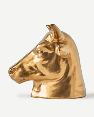 moneybox don't eat me, save me cow, Gold, medium