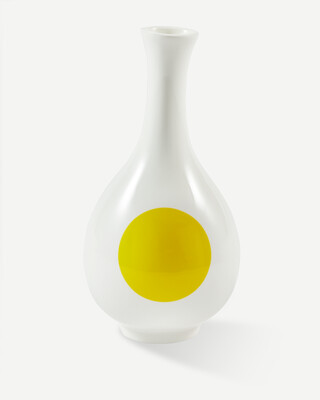 vase small bird yellow, Yellow, medium
