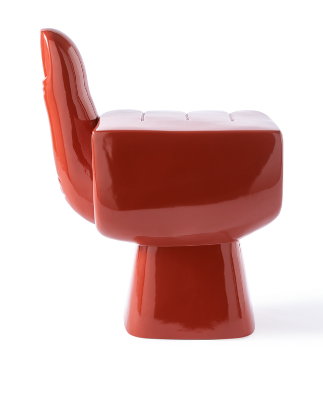 Chair Fist white, Coral red, large