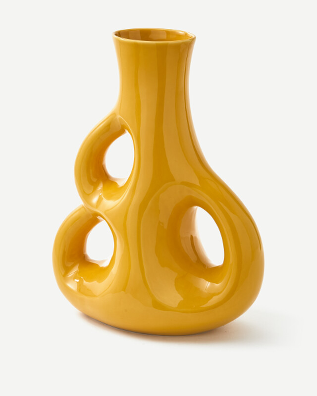 vase three ears yellow L / H50,5 cm, Yellow, pdp