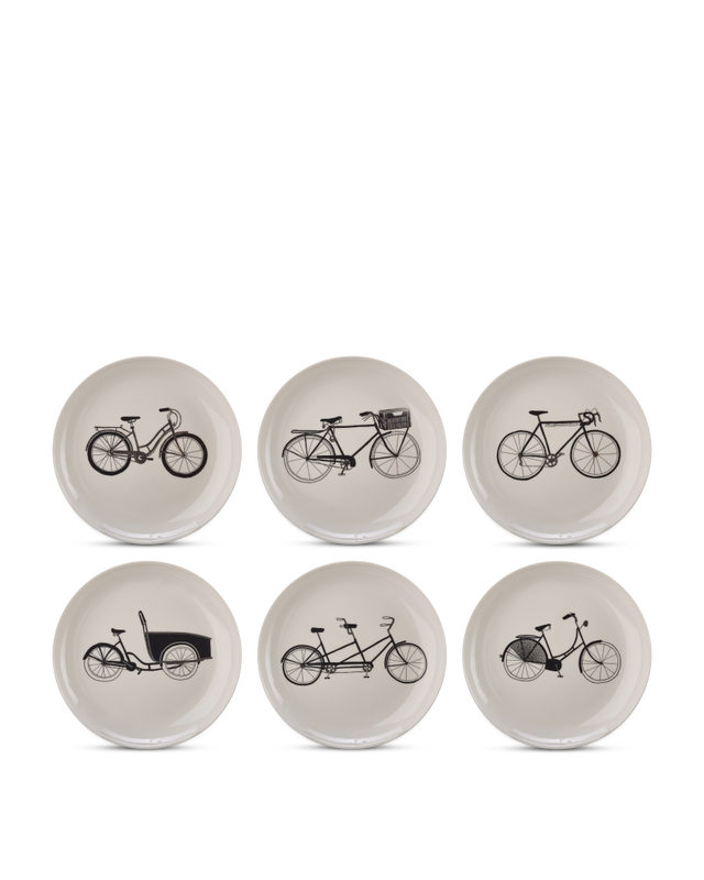 Side plate Bikes set 6, White, large