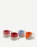 mugs stacking dark grey set 4, Beige, small
