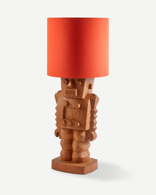 lamp shade soft canvas Ø55xH50cm red / gold, Orange, medium