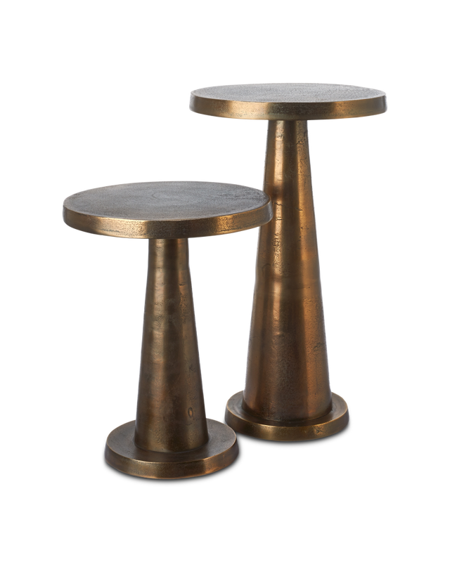 Side table Toot antique brass low, Copper, large