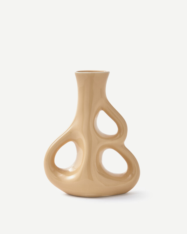vase three ears dk. green S / H21 cm, Beige, pdp