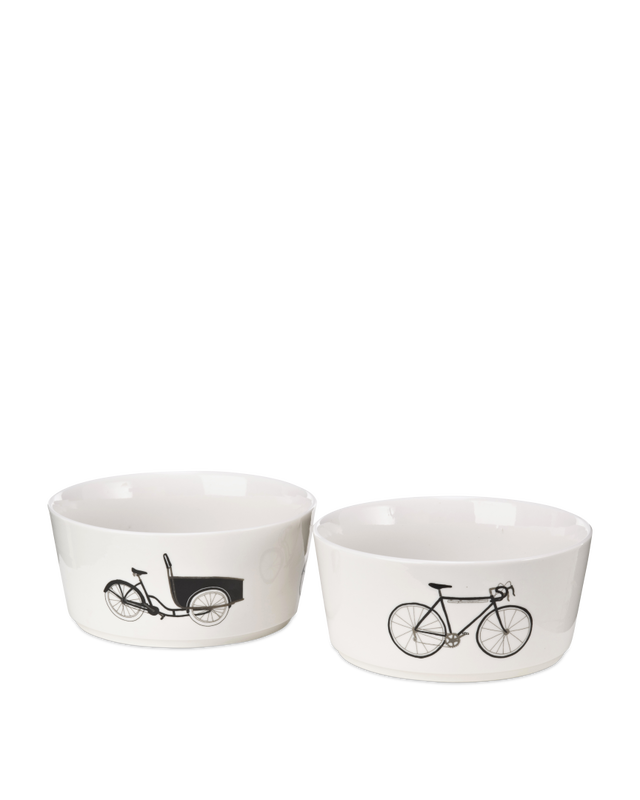 Snack bowl Bikes set 4, White, large