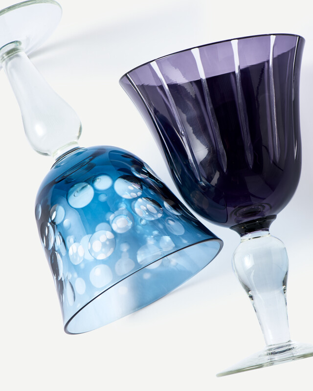 Wine glass cuttings multicolour set 6, Multi-colour, pdp
