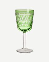 Wine glass Tie up set 4, Olive green, small