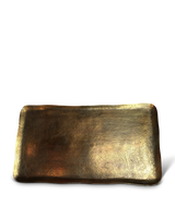 Platter brass rectangle, Gold, small