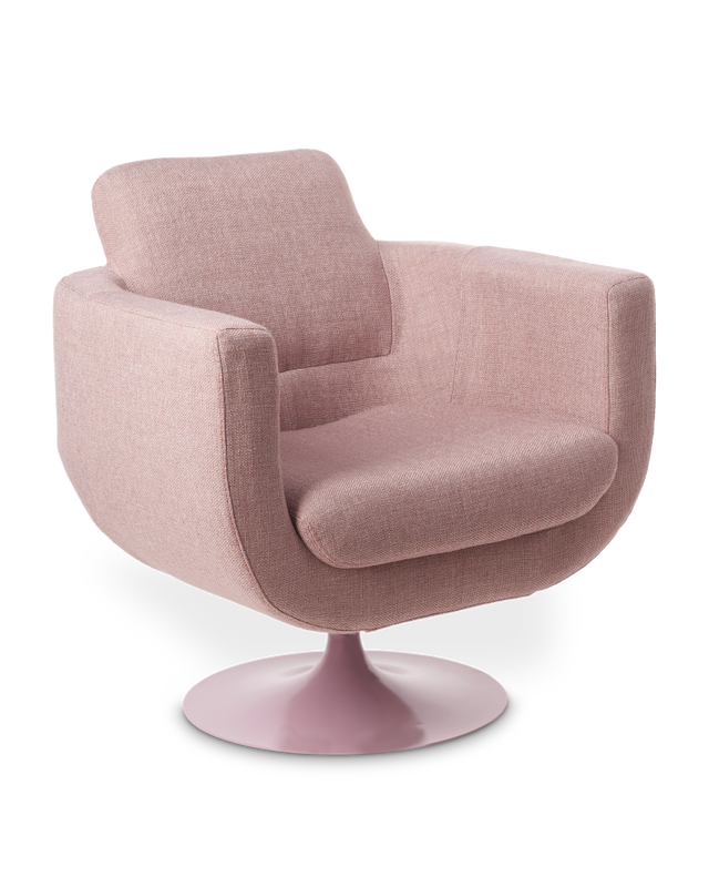 Swivel chair Kirk dark green, light pink, large