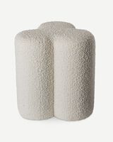 Stool Clover boucle ecru, Beige, small